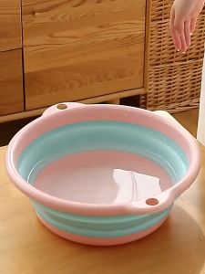 กะละมังแบบพับได้ DP1 กะละมังซิลิโคนอเนกประสงค์ สำหรับการล้างผัก ซักผ้า หรือการตั้งแคมป์ แข็งแรง 100 บริเวณ