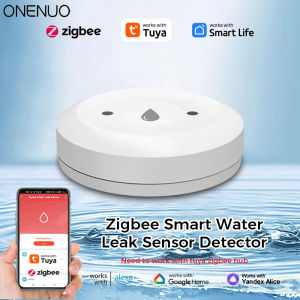 ONENUO Tuya ZigBee Smart Water Sensor Leak Detector Flood Water Leakage Alarm Smart Life Control Work With Zigbee Gateway