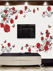 Rose 3D Đen Đỏ Đính Vách Tấm Vách Đính Vừa Vặn Trang Trí Phòng Ngủ Phòng Tivi Trang Trí Nhà Trang Trí Nội Thất Trang Trí Phòng Thanh Lịch