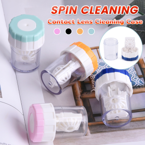 Jozoo Contact Lens Manual Cleaner Portable Rotating Case Glasses Cleaning Box