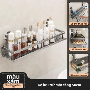 Giá Để Khăn Tắm Sữa Tắm Bằng Nhôm Không Gian Gắn Tường Bằng Cốc Hút - Giá Để Đồ Không Cần Khoan Cho Bồn Rửa Mặt