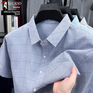 TUCANO | Ice Silk Thin Plaid Short Sleeve Shirt