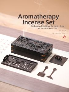 Sandalwood Incense Carving Square Incense Burner Kit