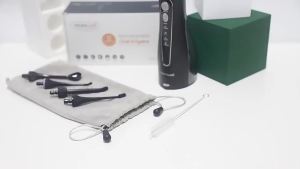 Mornwell | Bộ Máy Tăm Nước Điện Và Bàn Chải Đánh Răng - Làm Trắng Răng & Bảo Vệ Sức Khỏe Nướu Với 4 Đầu Bàn Chải & 4 Đầu Phun Tăm Nước