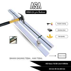 ( PREMIUM ) Handle Pintu Rumah Baut Tembus HD 15/30 List H Putih ( Powder Coating / ANTI GORES ) 33 CM 45 CM 60 CM
