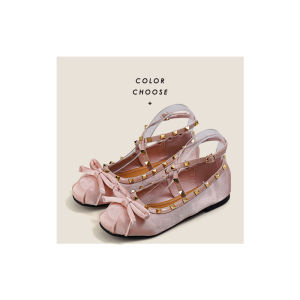 Dolin-X French Style Beautiful Evening Wind Single Shoes Womens Rivet Heightening Ballet Style Shoes Outdoor Elegant Sweet Fashion