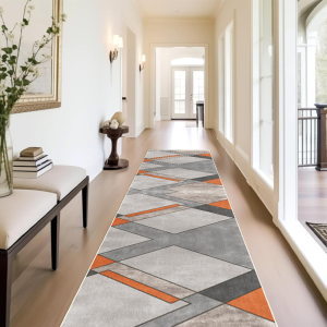 VIKAMA Modern Geometric Long Corridor Carpet Hotel Lobby Aisle Entrance Mat Washable Non-Slip Bedroom Carpet Home Decor