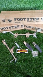 Step Postep Fostep Bostep Footstep Pijakan Kaki Depan Ducati Sport pnp CB GL MP Megapro Tiger set Karet Model Ducati Standar Jagang Samping Ninja 250R Merk SHJ Tebal Crom Fullset