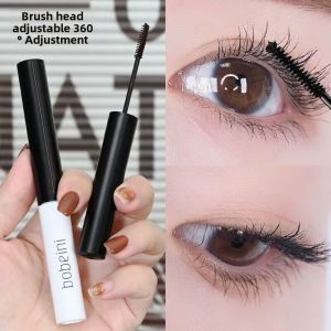 Long-Lasting Waterproof Mascara Thin Brush Type Thickened Curling Lengthening Natural Brown Fine Brush Mascara Easy to Apply