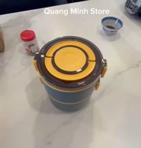 Hộp đựng cơm trưacơm văn phòng hình tròn nhiều lớp xếp chồng