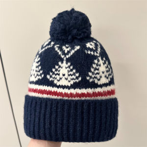 New Arrival Retro Fair Shimakaze Fur Ball Woolen Cap Childrens Winter Thicken Thermal Cute Face Small Knitted Hat Trendy