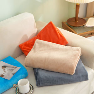 Solid Color Soft Flannel Blanket Warm Coral Fleece Velvet Blanket Winter Sheet Home Sofa Office Air Conditioner Yoga Nap Blanket