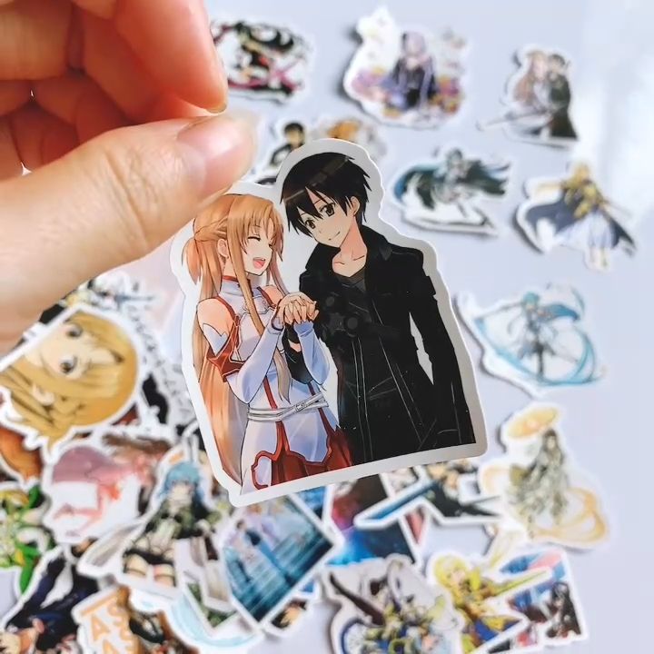 Bộ 50 Sticker Anime Sword Art Online Kirito Asuna hình dán anime manga ...