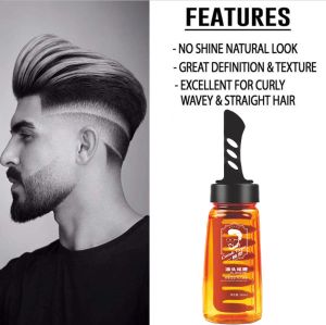 Mens Hair Gel Hair Pomade Minyak Rambut Lelaki Hair Gel Comb Hair Styling in 3 Seconds Slicked Back Head Strong Hold Hair Oil 260ml