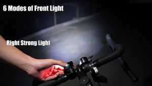 LM - Lampu 2 LED Sepeda Depan Belakang Super Terang Senter 1000Lumens Bike Light 1000mAh Waterproof USB Charge 6 Mode COD