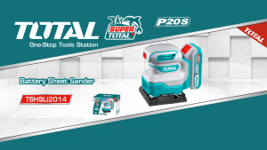 TOTAL เครื่องขัดกระดาษทรายไร้สาย รุ่น TSHSLI2014 TSHSLI20141 | ขนาดฐาน: 110 มม. x 100 มม.