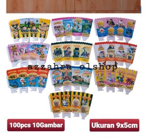 100pcs kemasan popcorn / kertas & plastik / wadah popcorn 9x5
