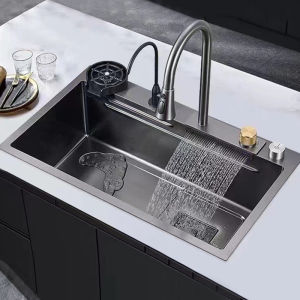 Waterfall Nano Sink Stainless Steel Kitchen Sink Large Single Bowl Household Dishwashing Basin Kitchen Supplies For Kitchen