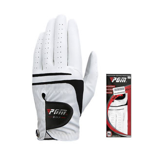 PGM Men Golf Gloves White Breathable Kid-Lambskin Genuine Leather Sport Hand Glove Wear Single Left Right Handed Batting