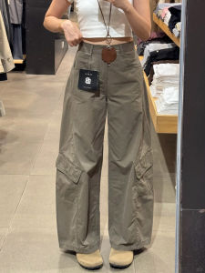 American Retro Work Pants Women High Waist Straight Loose Slimming Casual Wide Leg Pants Autumn New Style Cotton Casual Trousers