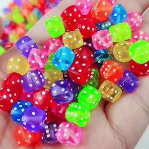 Hạt Cườm Acrylic Trong Suốt Nhiều Màu 8mm Hình Khối Lập Phương Bộ 100/50 Chiếc Dùng Làm Đồ Trang Sức Hạt Vuông Trang Trí Nhiều Mẫu Mã