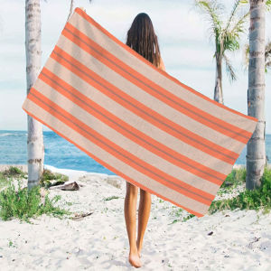 BILIBILI | Coral Thin Stripe Quick Drying Microfiber Beach Towel Lightweight for Swimming Camping Yoga - Bath Towel