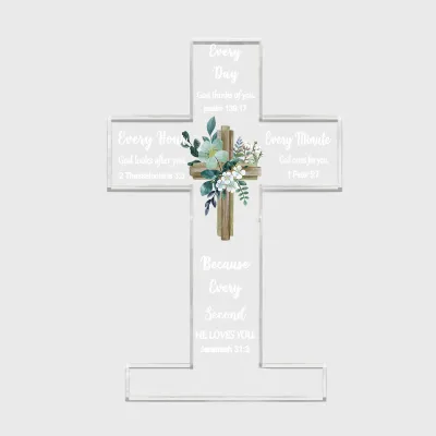 1pc Acrylic Cross - Bible Verses and Prayers Inspirational Christian Gifts Religious Decor for Home and Desk Perfect for Mom