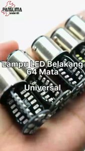Lampu LED Belakang 64 Mata Bayonet 1157 Stop Rem Stoplamp lamp Brake Berputar Putar Strobo Kedap Kedip RGB Rainbow Pelangi Merah Biru Hijau Putih