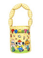Cute Cartoon Bucket Bag Student Commuter Lunch Box Bag Handheld Canvas Tote Bag Soft Handle Medium Softness Washable. 