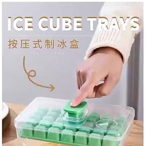 SEA JJT【จัดส่งในท้องถิ่นในประเทศไทย】พร้อมกับกล่องเก็บของเครื่องทำน้ำแข็งก้อนแบบกดเดียวไม่ต้องใช้ถอดง่ายและ BPA ในบ้าน