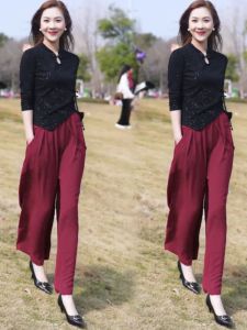 QIAOXIZI | Summer High-Waisted Wide-Leg Loose Pants for Plus Size Women