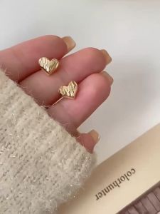 earrings pawnable 21k pure saudi gold love hikaw earrings for women female luxury simple heart-shaped earrings niche fashion temperament jewelry earrings hypoallergenic non tarnish dangling