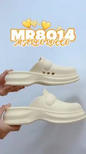 Marco Rocco รองเท้าหัวโตผู้หญิงแบบเรียบ พื้นหนาเพิ่มความสูง 5ซม กันน้ำ รองเท้าแตะแฟชั่น รองเท้าส้นสูง รุ่นMR8014