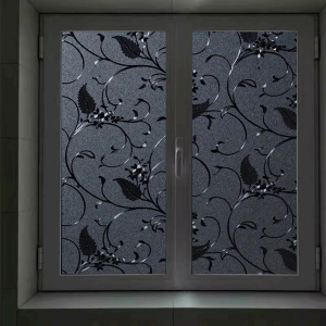 100% Coverage Electrostatic Frosted Window Film Black Glass Sticker Full Coverage Glass Window Sticker Anti-Peep Protection Privacy