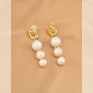 Elegant Long Pearl Fashionable Versatile Womens Clip-On Earrings Luxury Sensation French Style No Piercing Required