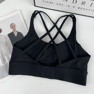 Fitness Tops Fashion Cross Back Women Sport Bra Shockproof Adjustable Buckle Sports Bra Gym Pilates Running Athletic Vest