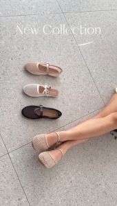 SAHIKU - Brielle Mesh Flat Shoes II Sepatu Balet Fishnet Mary Jane II Flatshoes Jaring Net Korean Style Wanita