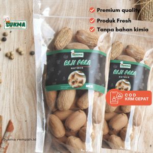 Biji Pala Lonjong Kupas Asli 100gram - Nutmeg - Rempah Herbal Bumbu Dapur Masak Premium