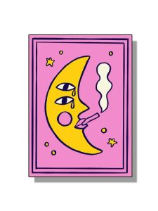 Funny Cat Mood Pisces Aries Cartoon Poster Canvas Painting Moon Lady Wall Art Picture For Modern Kid Living Room Home Decor