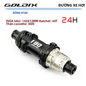 GOLDIX | Đùm Xe Đạp Đường Trường GOLDIX R180 2026 Líp 60T Phanh Đĩa Khóa Trung Tâm 20/24 Lỗ Trục Xuyên Hợp Kim Nhôm Bạc Đạn Xe Đạp