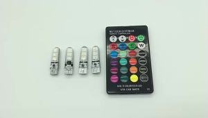T10 W5W RGB LED Car Interior Bulb With Remote 194 168 LED Canbus 12SMD 5050 Chip Wedge Clearance Lights Auto Dome Reading Light