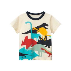 27Kids | Summer Short Sleeve Cotton T-Shirt Boys Dinosaur Pattern
