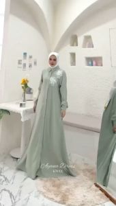 AYANA DRESS AMORE BY RUBY: GAMIS DRESS MUSLIM POLOS FLOWY KERAH KEMEJA RAYON SERAT LINEN MOTIF BUNGA PASTEL CANTIK BUSUI COD