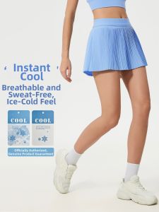 CJLINDF | Pleated Running Skirt Lace Back Sports Bra
