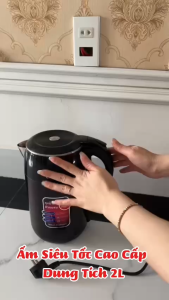 Ấm điện Siêu Tốc Thái Lan 2 Lớp cách nhiệt chống nóng Đun sôi nước nhanh tiết kiệm điện