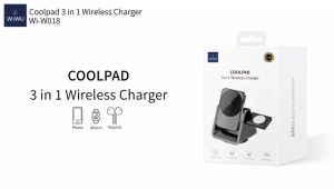Đế sạc không dây đa năng WIWU COOLPAD WIRELESS CHARGER 3in1 15W Wi-W018 cho điện thoại đồng hồ tai nghe các loại