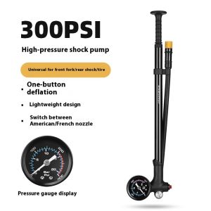 NPY 300PSI High-pressure MTB Bicycle Pump  Gauge Bike Manual Air Inflator 360 Degree Rotary Hose with Fork Rear Suspension Tire