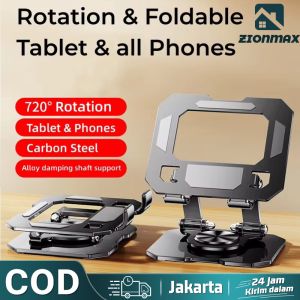 Holder Stand Dudukan Tablet & HP Rotation 720° Full Metal Stand iPad Holder Tablet Meja Standing Foldable Holder