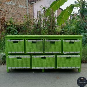 Lemari Tv Lemari Plastik Rak Buku Serbaguna Murah Rotan Sintetis Laci 7 Panjang