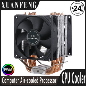 XUANFENG Silent office Computer Cooler CPU Fan 2/4/6 Heat pipe 4pin/PWM Air-cooled Compatible LGA115x 1200 2011 2066 x79 x99 AMD